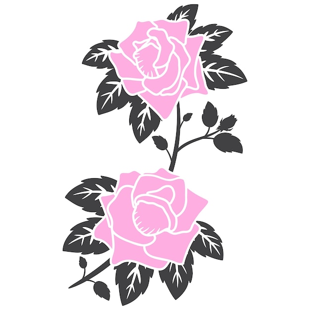 Platte roze bloem decoratie vector