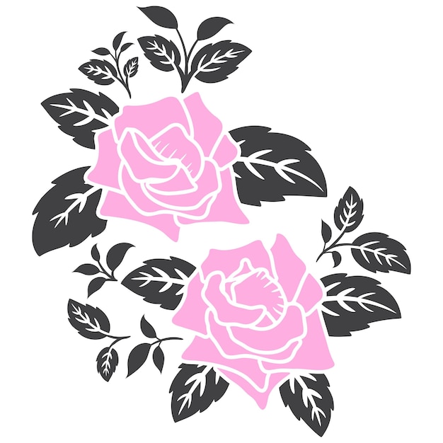 Platte roze bloem decoratie vector