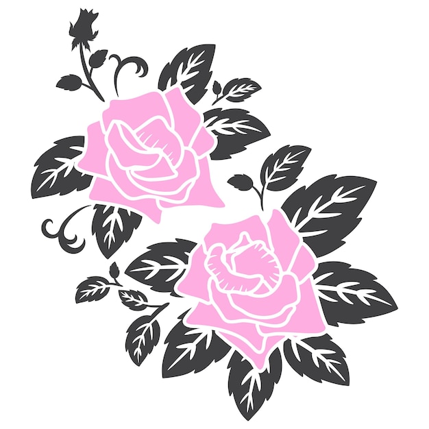 Platte roze bloem decoratie vector