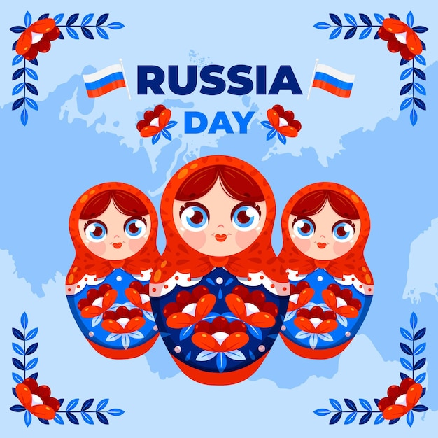 Vector platte rusland dag illustratie