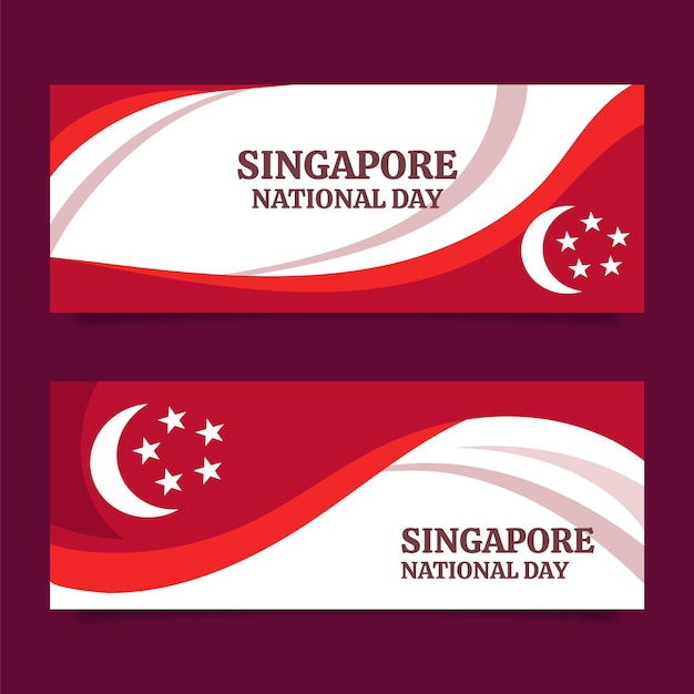 Platte singapore nationale feestdag banners set