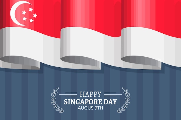 Platte singapore nationale feestdag illustratie