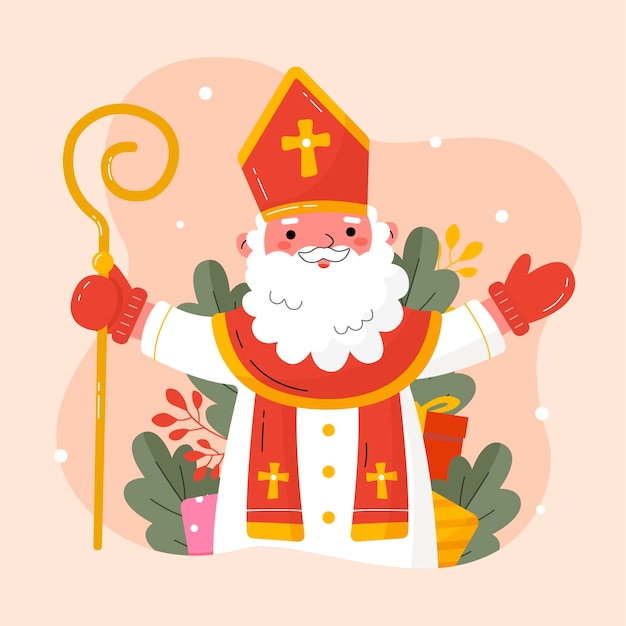 Vector platte sinterklaasillustratie