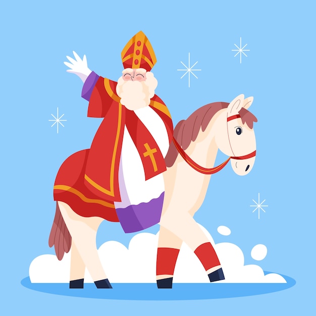 Vector platte sinterklaasillustratie