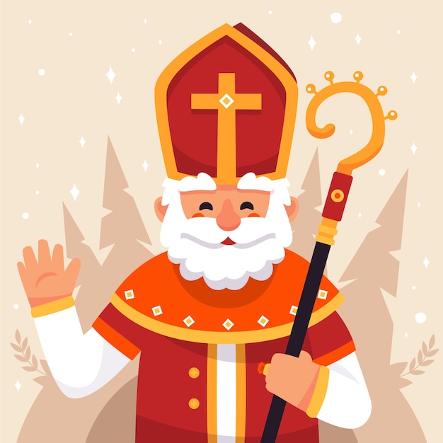 Vector platte sinterklaasillustratie