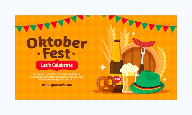 Vector platte social media promo-sjabloon voor oktoberfest festival