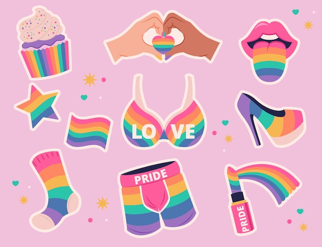 Platte stickercollectie voor de Pride Month viering