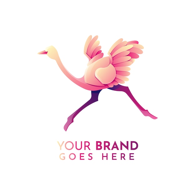 Platte struisvogel logo sjabloon