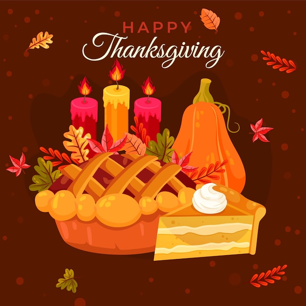 Vector platte thanksgiving-illustratie