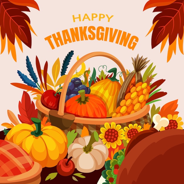 Vector platte thanksgiving-illustratie