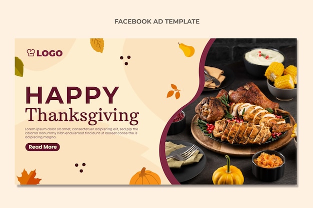 Platte thanksgiving social media promosjabloon