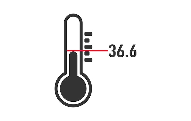 Platte thermometer Meting van lichaamswarmte Vector stock afbeelding 366 gezondheidsindicatorassociatie