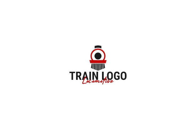 Platte trein logo ontwerp vector illustratie idee