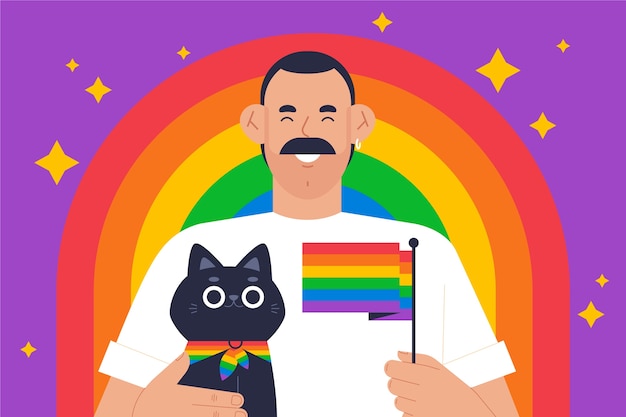 Platte trots maand illustratie