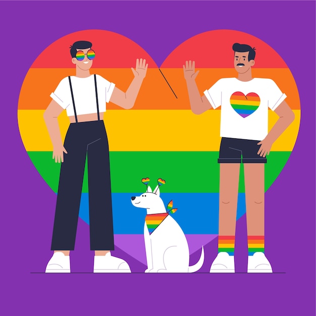 Platte trots maand lgbt illustratie