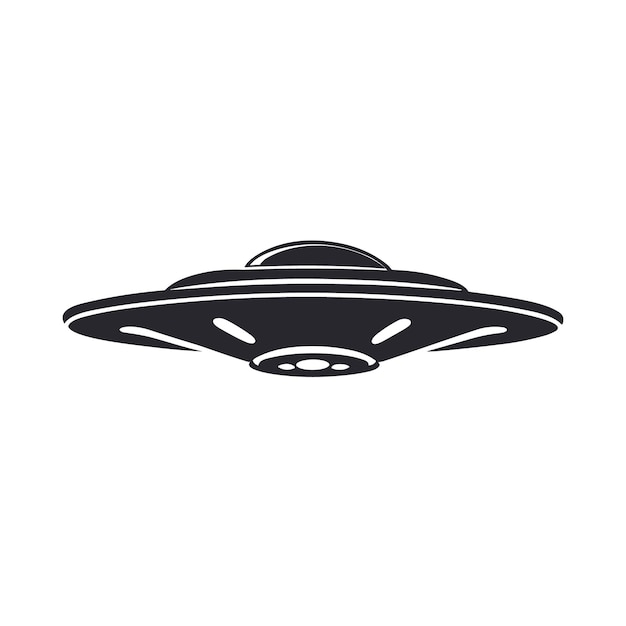 platte ufo pictogram illustratie ontwerp eenvoudig buitenaards schiplogo