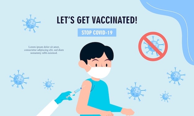 Platte vaccinatie campagne illustratie vector ontwerp