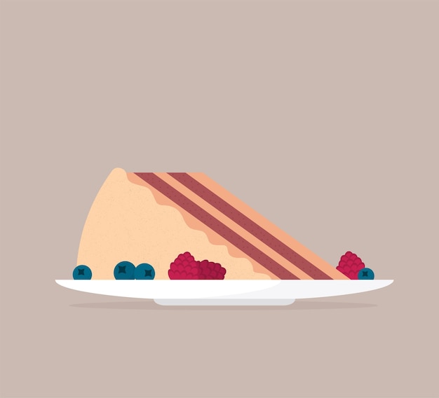Vector platte vector cheesecake geïsoleerd op kleur achtergrond