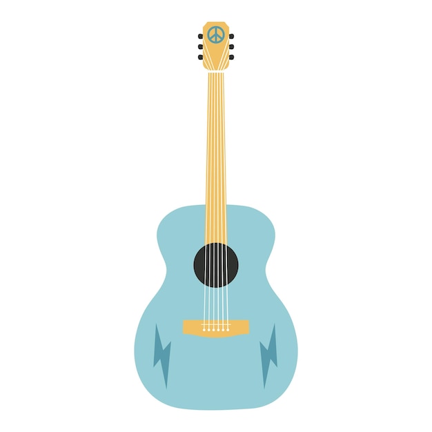 Platte vector hippie boho illustratie Hand getekende retro groovy elementen