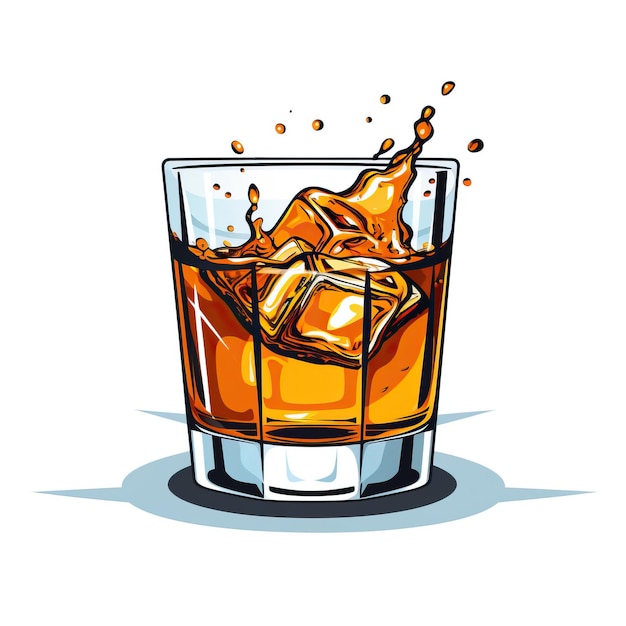 Platte vector logo Whiskey Smash vector witte achtergrond