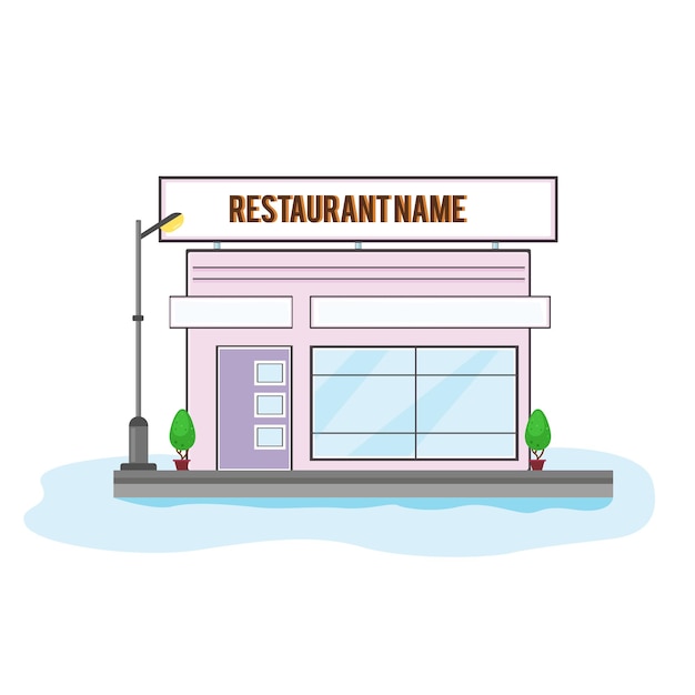 Platte Vector Restaurant Front Design