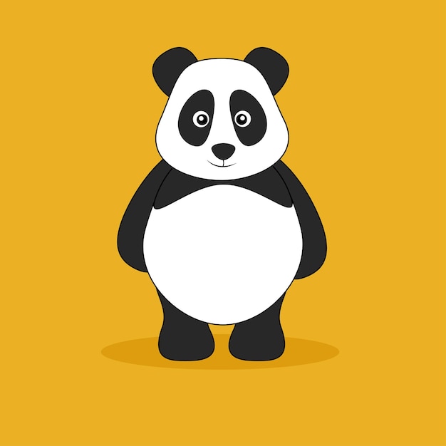 Platte vector Schattige baby panda cartoon pictogram illustratie