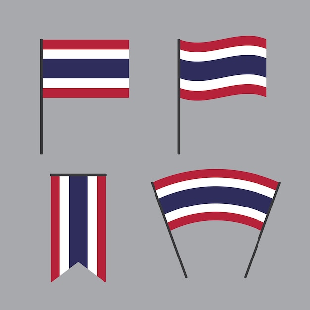 Platte vectorillustratie van de vlag van Thailand