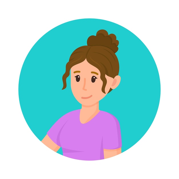 Platte vectorillustratie van vrouw avatar Avatar van een lachende jonge vrouw