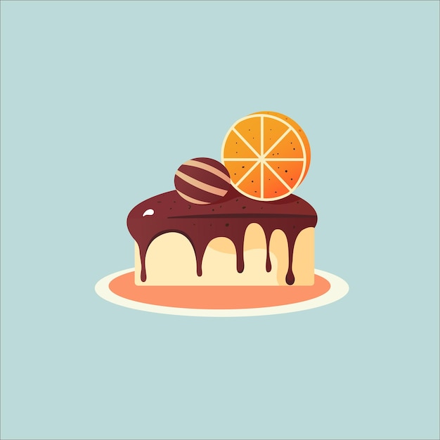 Platte vectorillustratie zoete chocolade dessert