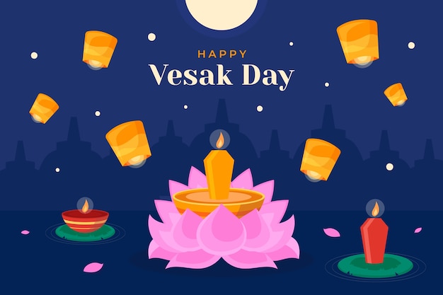 Platte vesak dag achtergrond