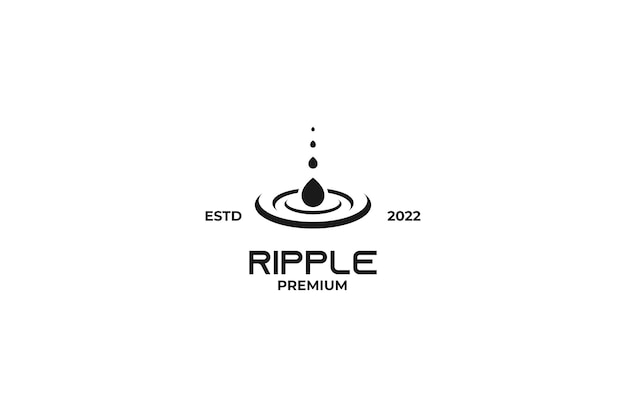 Platte water rimpel logo ontwerp vector illustratie idee