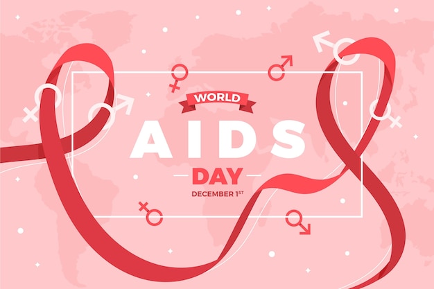 Platte wereld aids dag achtergrond