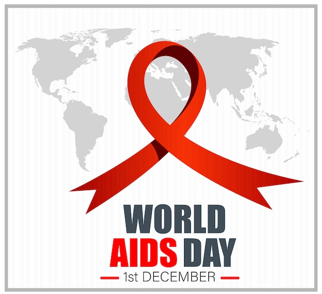 Vector platte wereld aidsdag