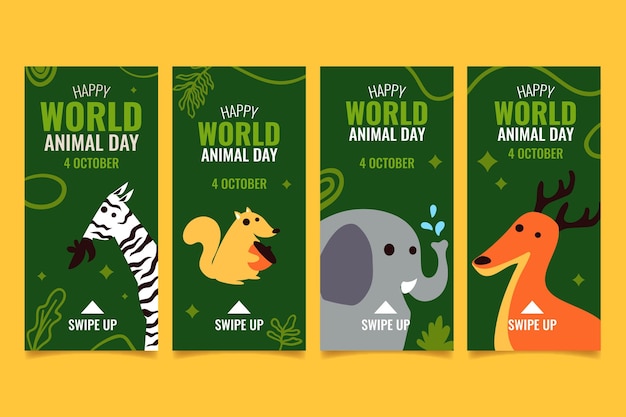 Platte wereld dierendag instagram verhalencollectie