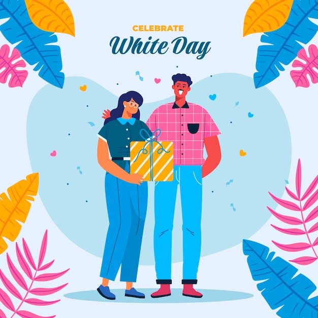 Vector platte witte dag illustratie