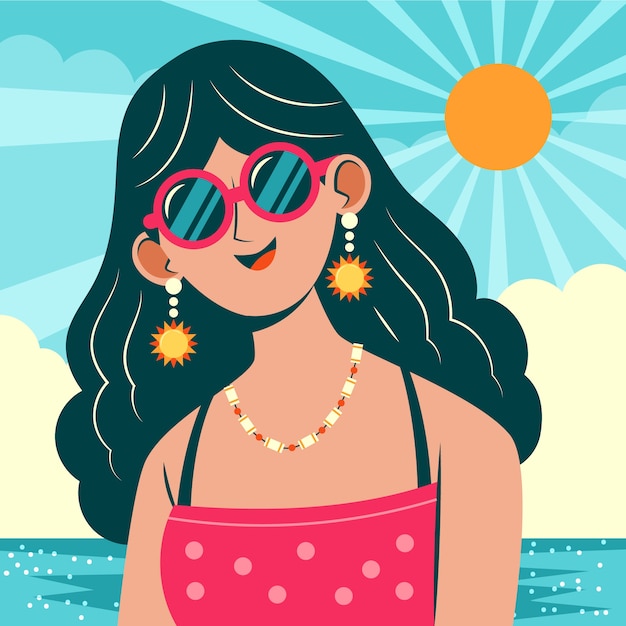 Vector platte zomer illustratie