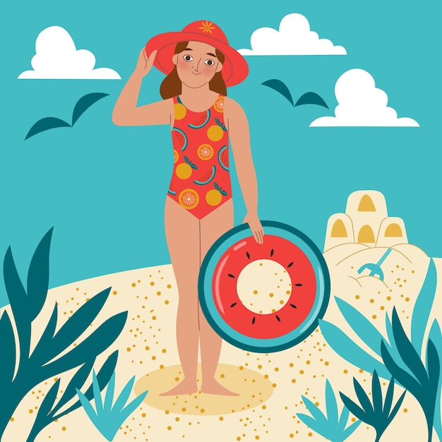 Vector platte zomer illustratie