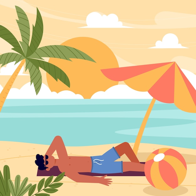 Vector platte zomer illustratie