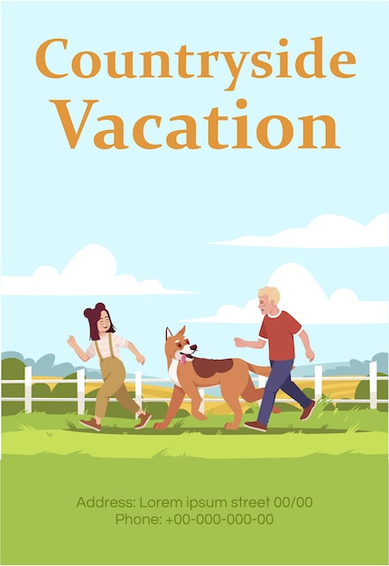 Platteland vakantie poster sjabloon