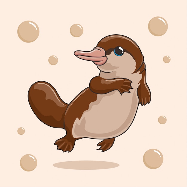 Vector platypus cartoon australische dieren