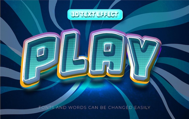 Play 3d editable text effect style