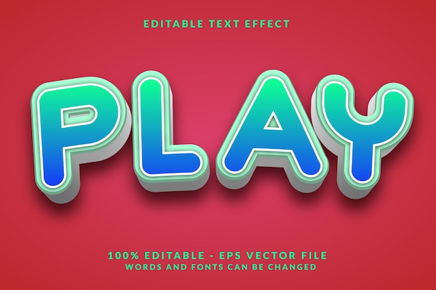 play 3d editable text effect