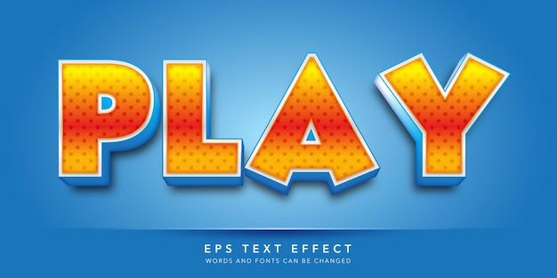 Vector play 3d editable text effect