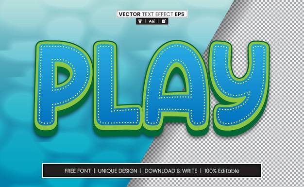 Play 3d text effect fully editable