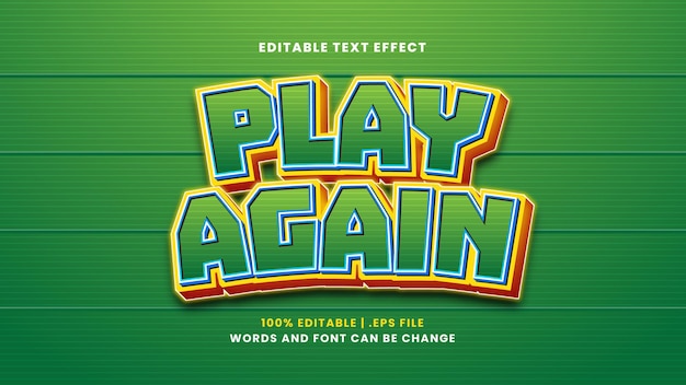 Play again editable text effect in modern 3d style