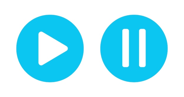 ベクトル プレイと一時停止のアイコン ui インターフェース
