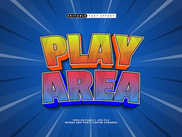 play area editable text effect kids style