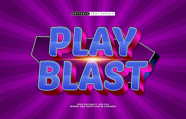 play blast editable text effect with a play and game text effect