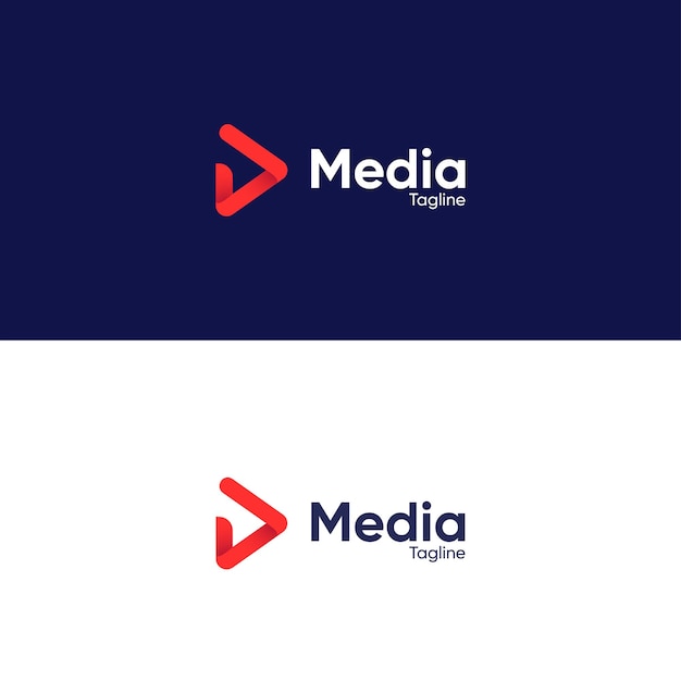 Vector play button based media company logo