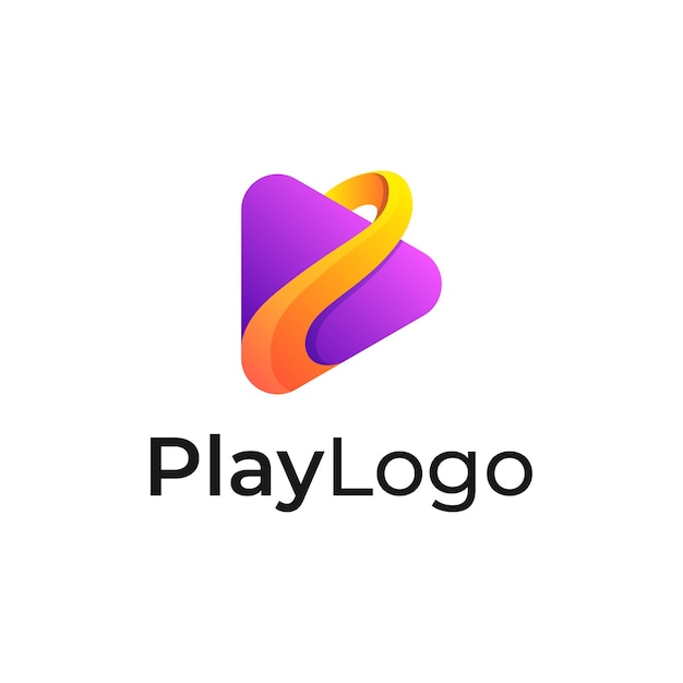 play button colorful logo vector